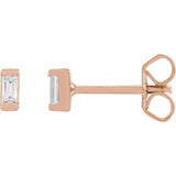 .08CT Baguette Diamond Studs - erin gallagher variant--14K-rose-gold