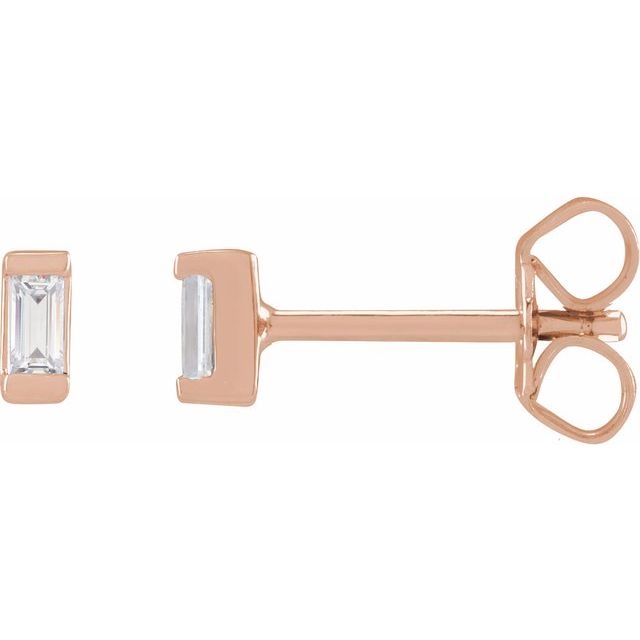 .08CT Baguette Diamond Studs - erin gallagher variant--14K-rose-gold