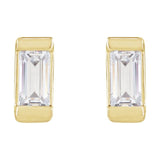 Modern diamond stud earrings handcrafted in USA variant--14K-yellow-gold