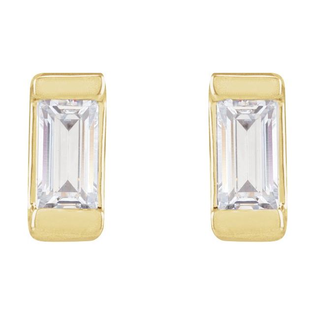Modern diamond stud earrings handcrafted in USA variant--14K-yellow-gold
