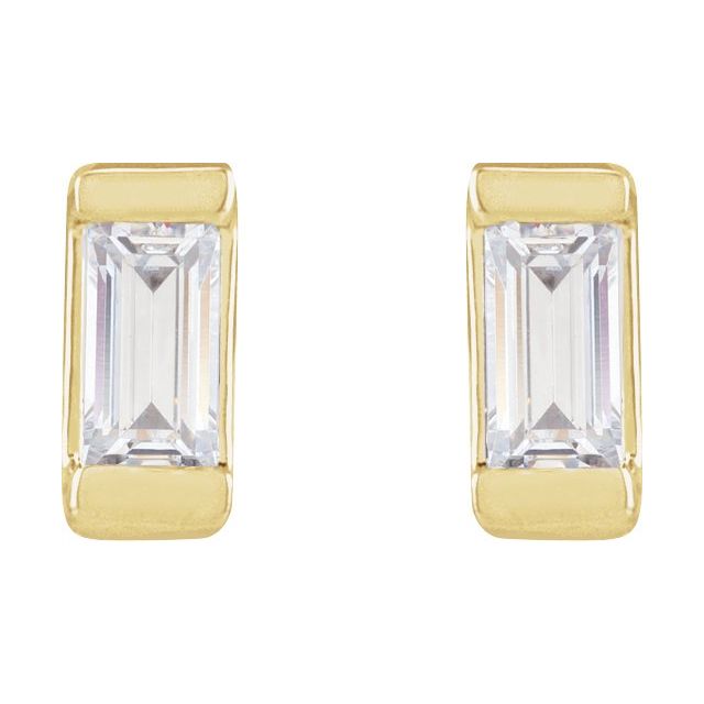 .08 CT Baguette Diamond Studs - erin gallagher