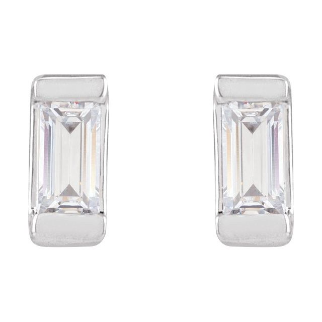 .08CT Baguette Diamond Studs - erin gallagher variant--14K-white-gold
