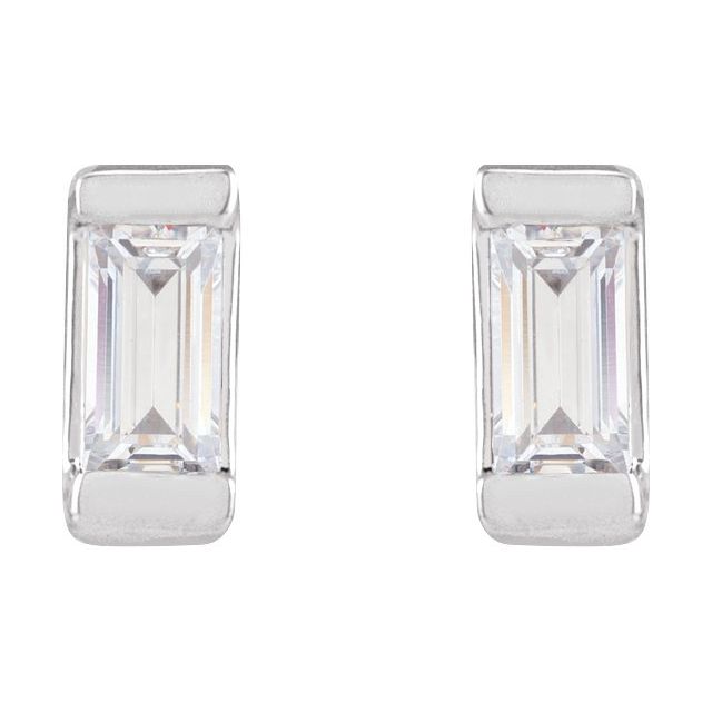 .08 CT Baguette Diamond Studs - erin gallagher