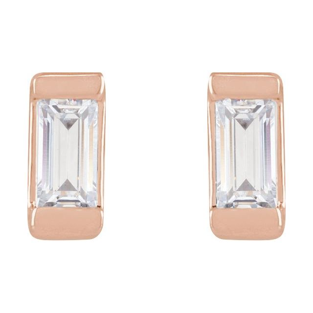 .08CT Baguette Diamond Studs - erin gallagher variant--14K-rose-gold