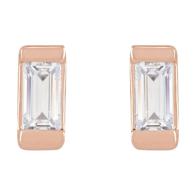 .08 CT Baguette Diamond Studs - erin gallagher