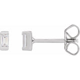 .08CT Baguette Diamond Studs - erin gallagher variant--14K-white-gold