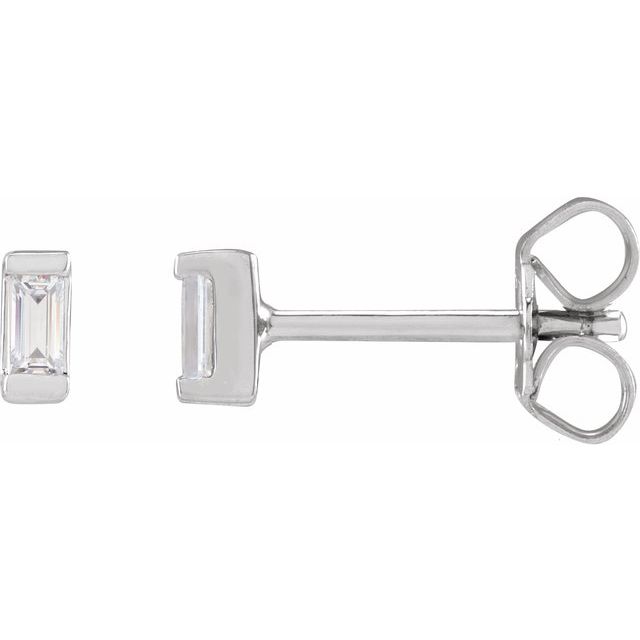 .08CT Baguette Diamond Studs - erin gallagher variant--14K-white-gold