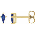 14K Yellow Gol Blue Sapphire Earrings