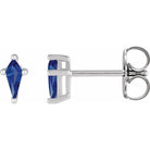 14K White Gold Blue Sapphire Earrings