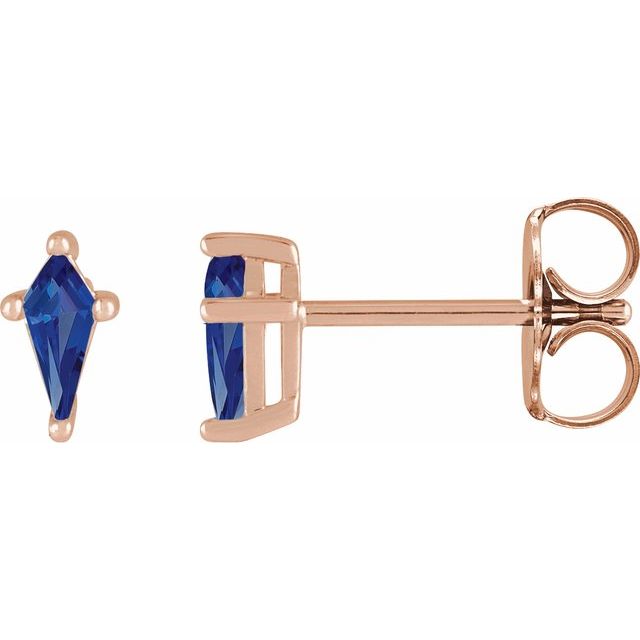 14K Rose Gold Blue Sapphire Earrings