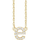 diamond lowercase initial necklace, initial necklace, diamond initial necklace 14K yellow gold E initial charm