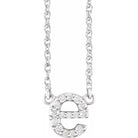 diamond lowercase initial necklace, initial necklace, diamond initial necklace 14K white gold E initial charm