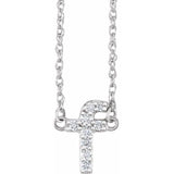 diamond lowercase initial necklace, initial necklace, diamond initial necklace 14K white gold F initial charm variant--F variant--14K-white-gold