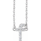 diamond lowercase initial necklace, initial necklace, diamond initial necklace 14K white gold F initial charm