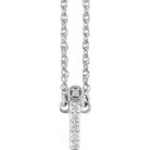 diamond lowercase initial necklace, initial necklace, diamond initial necklace 14K white gold I initial charm