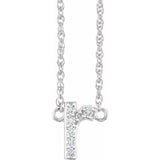 diamond lowercase initial necklace, initial necklace, diamond initial necklace 14K white gold R initial charm variant--R variant--14K-white-gold
