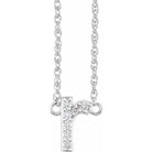 diamond lowercase initial necklace, initial necklace, diamond initial necklace 14K white gold R initial charm