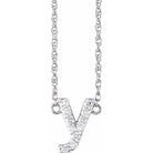 diamond lowercase initial necklace, initial necklace, diamond initial necklace 14K white gold Y initial charm