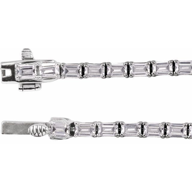 11 3/4 CT Diamond Baguette Tennis Necklace - erin gallagher variant--14K-white-gold