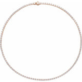 Modern baguette diamond tennis necklace variant--14K-rose-gold
