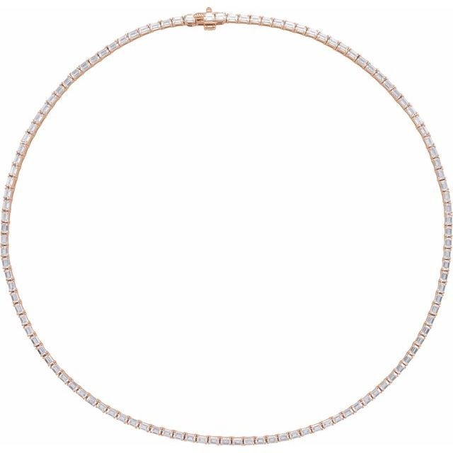 11 3/4 CT Diamond Baguette Tennis Necklace - erin gallagher