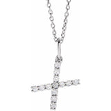 diamond initial necklace, initial necklace, diamond initial necklace 14K white gold X initial charm variant--X variant--14K-white-gold