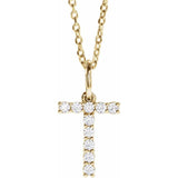 diamond initial necklace, initial necklace, diamond initial necklace 14K yellow gold T initial charm variant--T variant--14K-yellow-gold