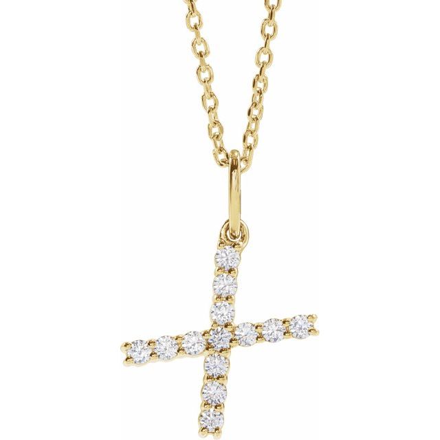 diamond initial necklace, initial necklace, diamond initial necklace 14K yellow gold X initial charm variant--X variant--14K-yellow-gold