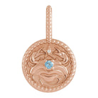 Handmade 14K rose gold Cancer Zodiac Medallion Charm