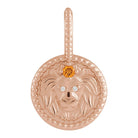 Handmade 14K rose gold Leo Zodiac Medallion Charm