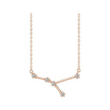 14K rose gold Cancer zodiac constellation necklace, handmade with natural diamonds(Jun-21---Jul-22) variant--Cancer variant--14K-rose-gold