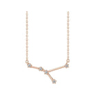 14K rose gold Cancer zodiac constellation necklace, handmade with natural diamonds