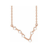 14K rose gold Pisces zodiac constellation necklace, handmade with natural diamonds (Feb 19 - Mar 20) variant--Pisces variant--14K-rose-gold