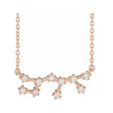 14K rose gold Sagittarius zodiac constellation necklace, handmade with natural diamonds(Nov-22---Dec-21) variant--Sagittarius variant--14K-rose-gold
