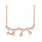 14K rose gold Sagittarius zodiac constellation necklace, handmade with natural diamonds
