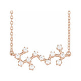 14K rose gold Scorpio zodiac constellation necklace, handmade with natural diamonds(Oct-23---Nov-21) variant--Scorpio variant--14K-rose-gold