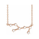 14K rose gold Virgo zodiac constellation necklace, handmade with natural diamonds