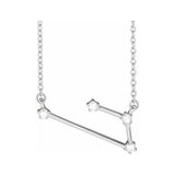 14K white gold Aries zodiac constellation necklace, handmade with natural diamonds(Mar-21---Apr-19) variant--Aries variant--14K-white-gold