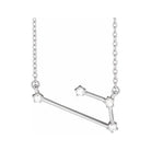 14K white gold Aries zodiac constellation necklace, handmade with natural diamonds