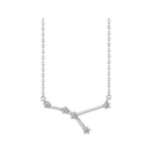 14K white gold Cancer zodiac constellation necklace, handmade with natural diamonds