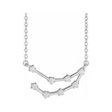 14K white gold Capricorn zodiac constellation necklace, handmade with natural diamonds(Dec-22---Jan-19) variant--Capricorn variant--14K-white-gold