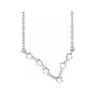 14K white gold Pisces zodiac constellation necklace, handmade with natural diamonds
