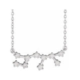 14K white gold Sagittarius zodiac constellation necklace, handmade with natural diamonds(Nov-22---Dec-21) variant--Sagittarius variant--14K-white-gold