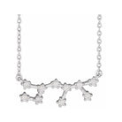 14K white gold Sagittarius zodiac constellation necklace, handmade with natural diamonds