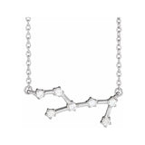 14K white gold Virgo zodiac constellation necklace, handmade with natural diamonds(Aug-23---Sep-22) variant--Virgo variant--14K-white-gold