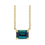 14K yellow gold alexandrite emerald-cut birthstone necklace, June birthstone variant--Alexandrite variant--14K-yellow-gold