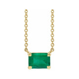 14K yellow gold emerald emerald-cut birthstone necklace, May birthstone variant--Emerald variant--14K-yellow-gold