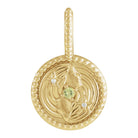 Handmade 14K yellow gold Gemini Zodiac Medallion Charm