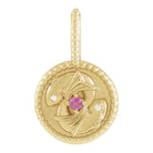 Handmade 14K yellow gold Pisces Zodiac Medallion Charm