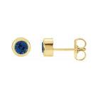 Sapphire 14K yellow gold birthstone earrings in bezel setting, perfect birthday gift